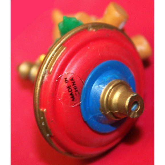 VTG 1989 Enesco Toyland Small Wonder Miniature Ornament Bear Spinning Top 566705 - Picture 14 of 15